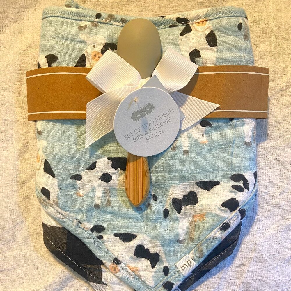 NEW W/ TAGS - Mud Pie - Bibs w/ Spoon